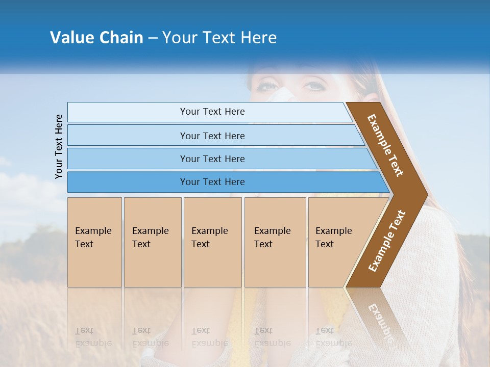 A Woman Blowing Her Nose In A Field PowerPoint Template
