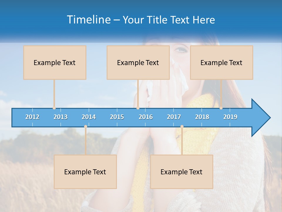 A Woman Blowing Her Nose In A Field PowerPoint Template