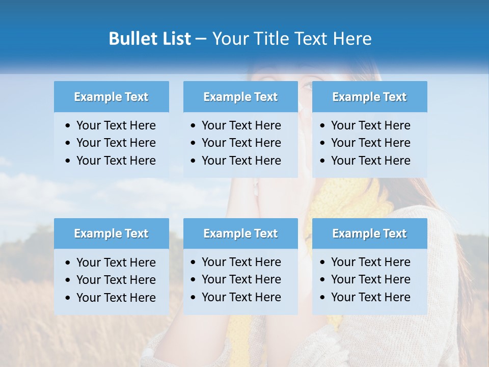A Woman Blowing Her Nose In A Field PowerPoint Template