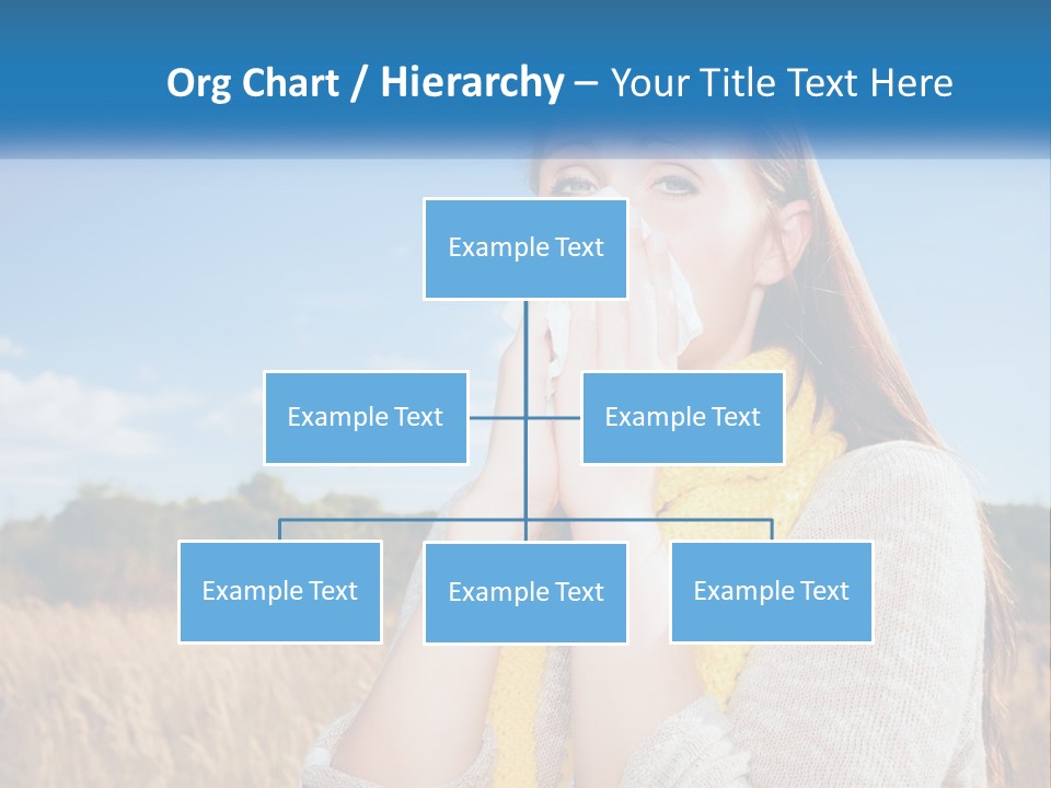 A Woman Blowing Her Nose In A Field PowerPoint Template