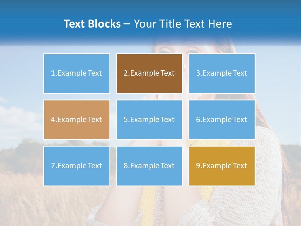 A Woman Blowing Her Nose In A Field PowerPoint Template
