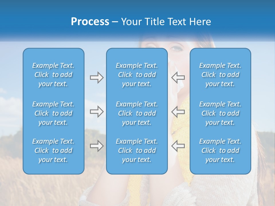 A Woman Blowing Her Nose In A Field PowerPoint Template