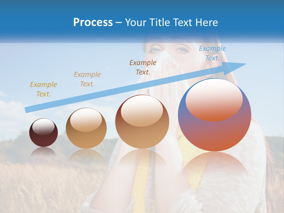 A Woman Blowing Her Nose In A Field PowerPoint Template