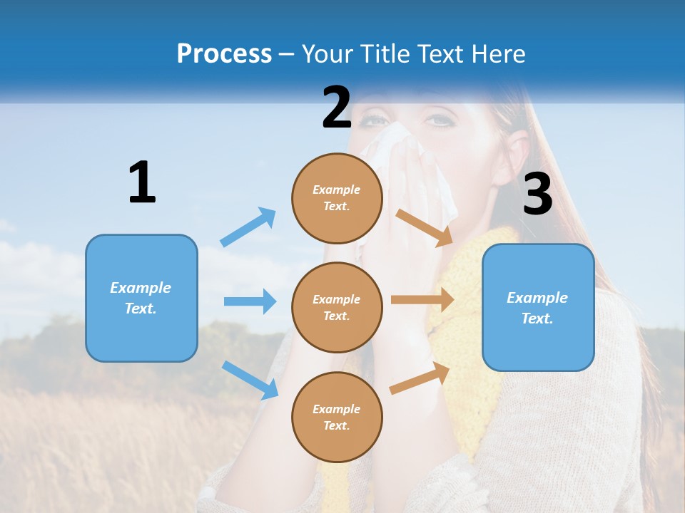 A Woman Blowing Her Nose In A Field PowerPoint Template