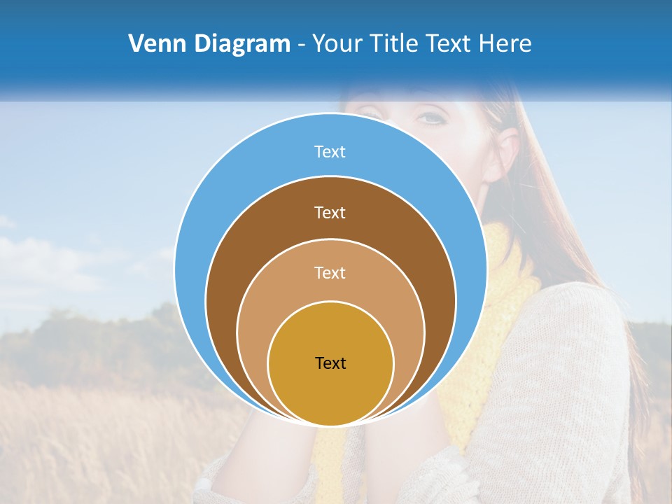 A Woman Blowing Her Nose In A Field PowerPoint Template