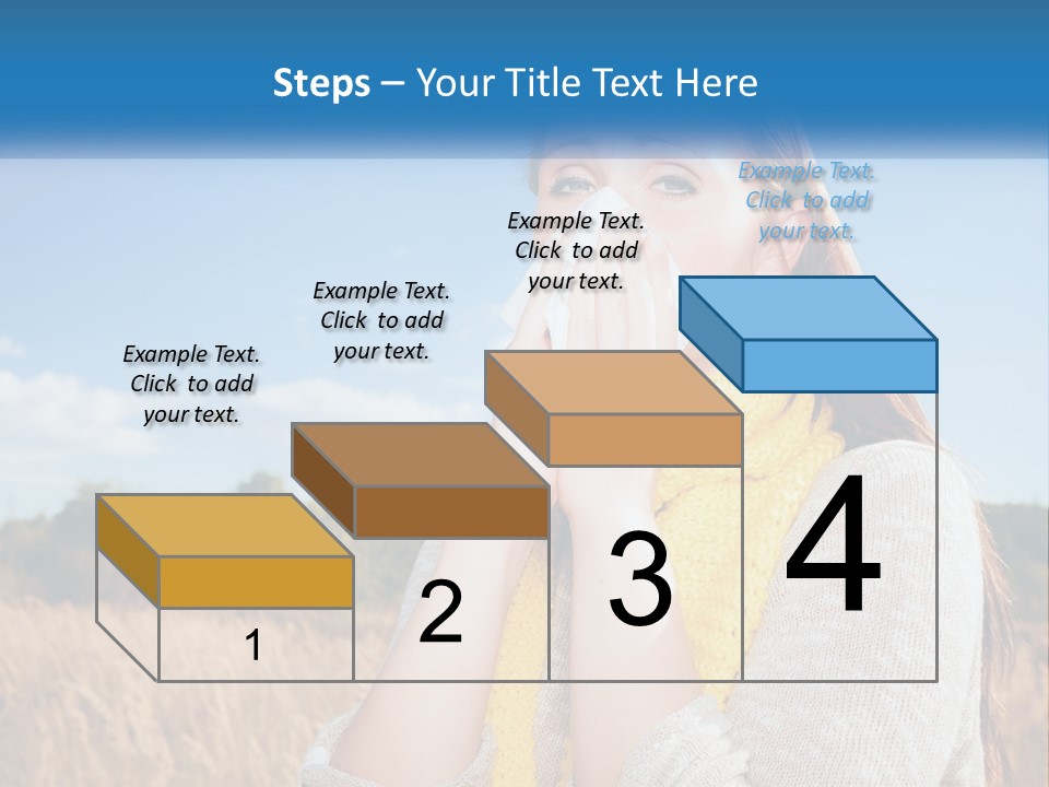A Woman Blowing Her Nose In A Field PowerPoint Template