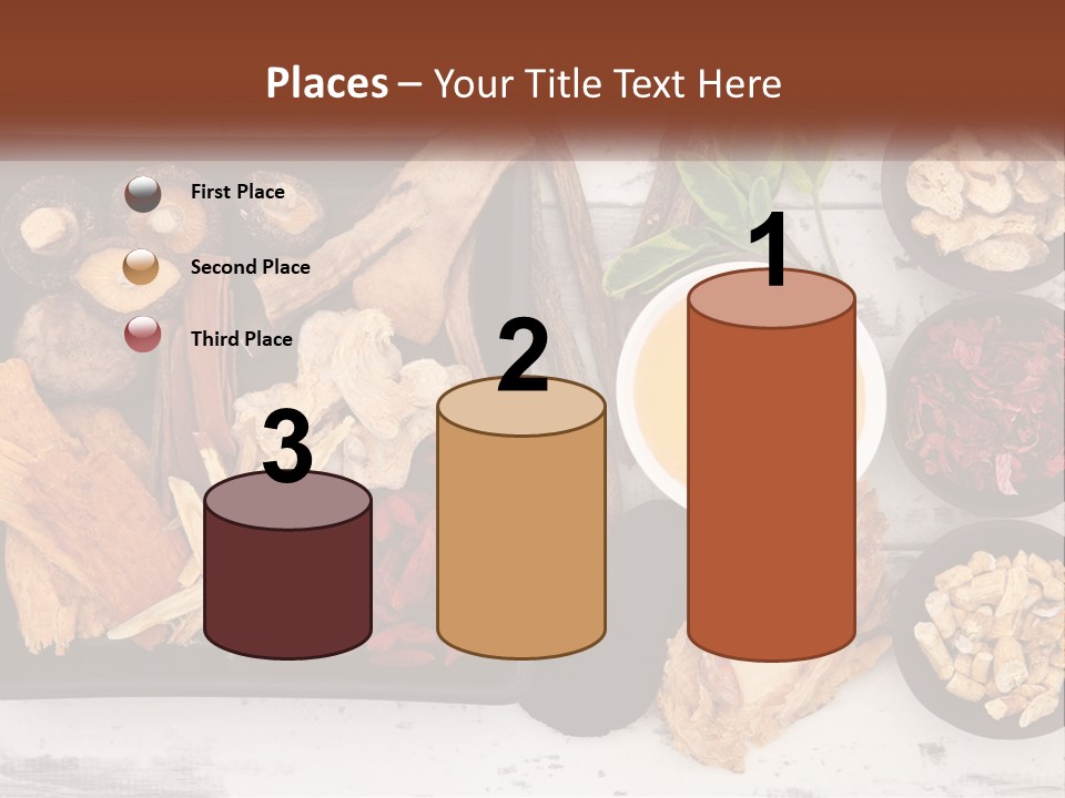 A Variety Of Foods Are Displayed In Bowls On A Table PowerPoint Template