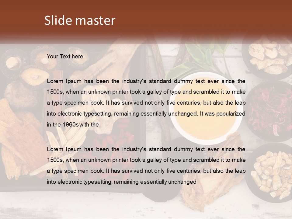 A Variety Of Foods Are Displayed In Bowls On A Table PowerPoint Template