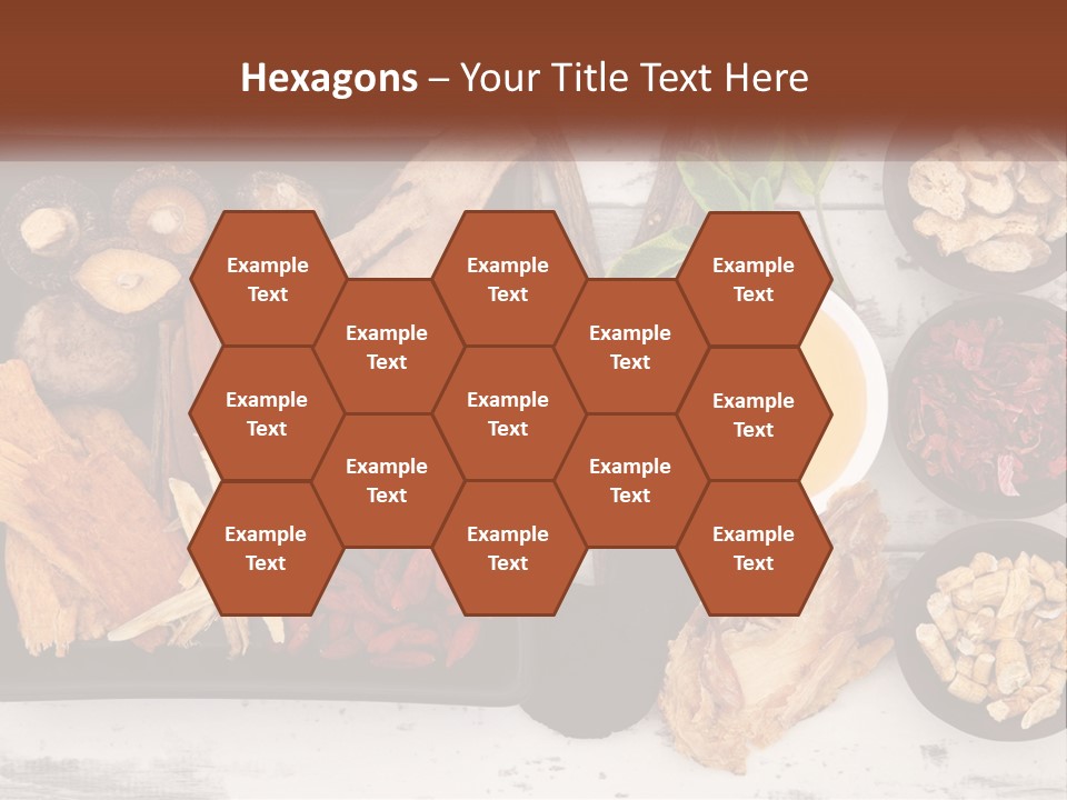 A Variety Of Foods Are Displayed In Bowls On A Table PowerPoint Template