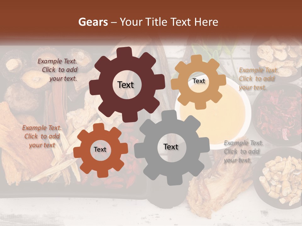 A Variety Of Foods Are Displayed In Bowls On A Table PowerPoint Template