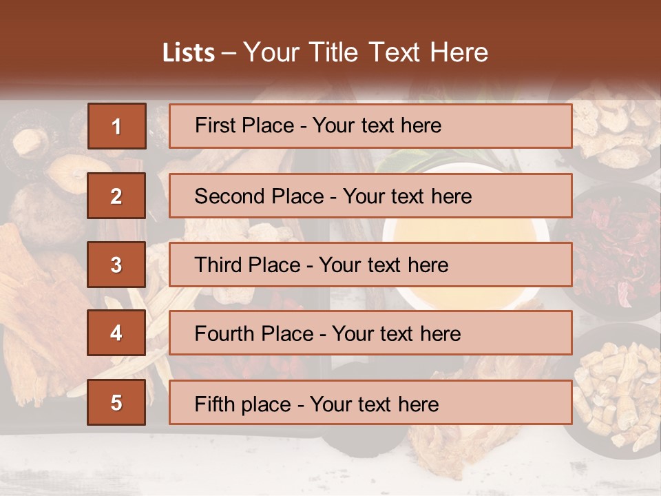A Variety Of Foods Are Displayed In Bowls On A Table PowerPoint Template