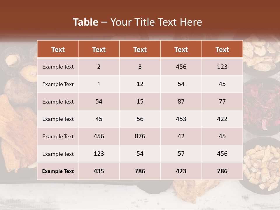 A Variety Of Foods Are Displayed In Bowls On A Table PowerPoint Template