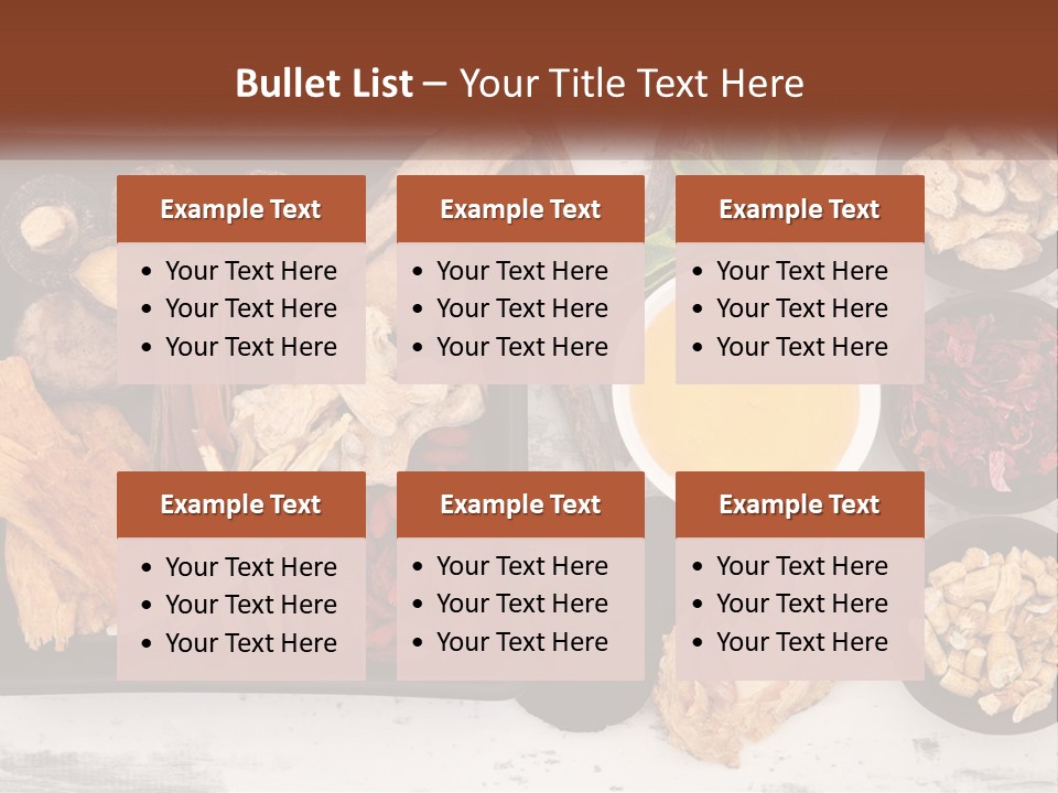 A Variety Of Foods Are Displayed In Bowls On A Table PowerPoint Template
