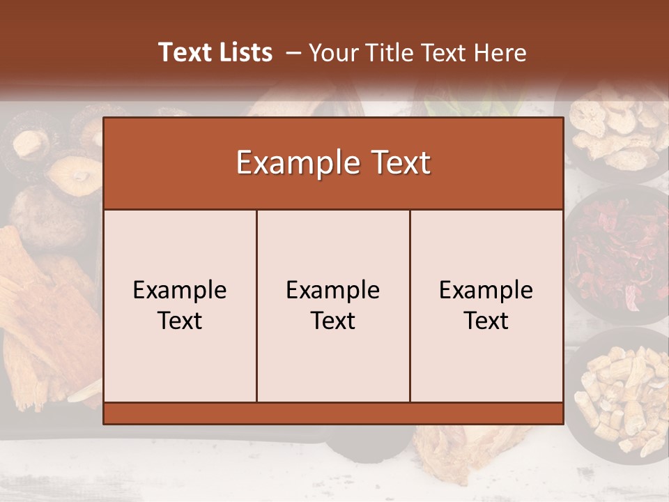 A Variety Of Foods Are Displayed In Bowls On A Table PowerPoint Template