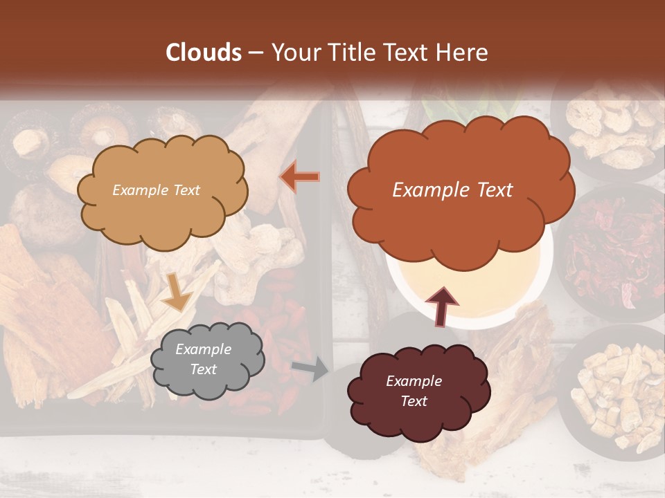 A Variety Of Foods Are Displayed In Bowls On A Table PowerPoint Template