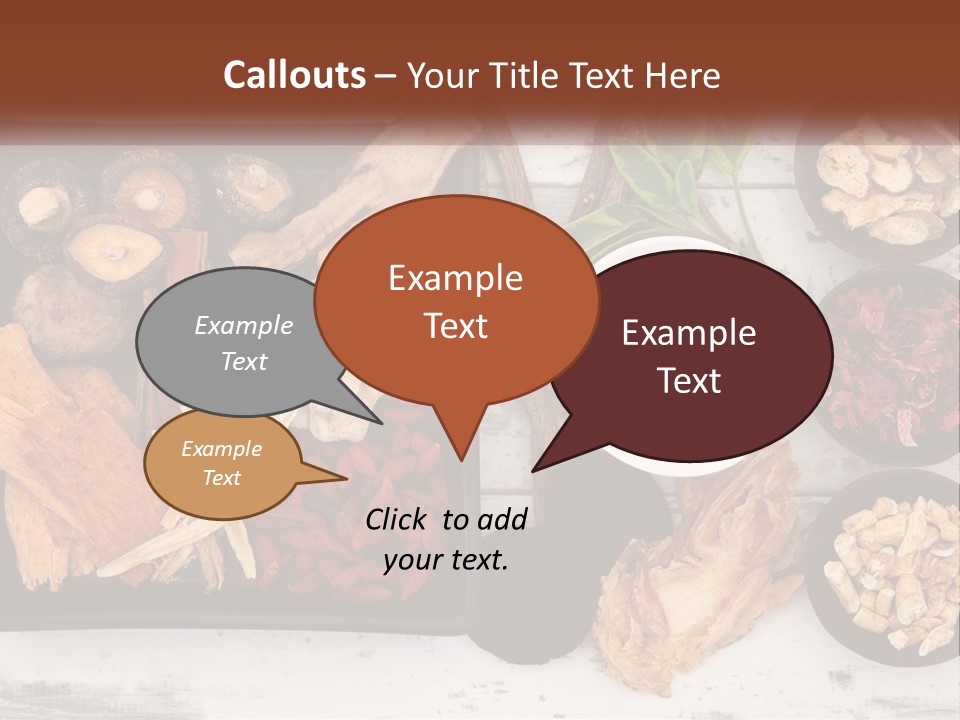 A Variety Of Foods Are Displayed In Bowls On A Table PowerPoint Template