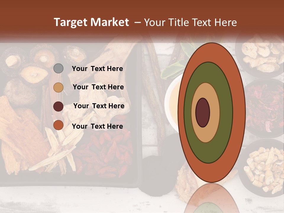 A Variety Of Foods Are Displayed In Bowls On A Table PowerPoint Template