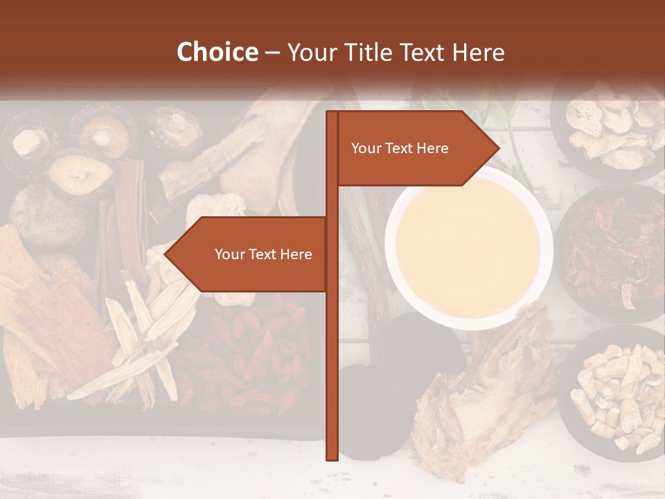 A Variety Of Foods Are Displayed In Bowls On A Table PowerPoint Template