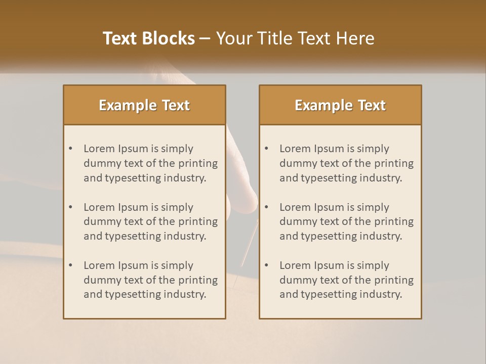 A Person's Hand Is Holding A Pin On Top Of A Piece Of Wood PowerPoint Template