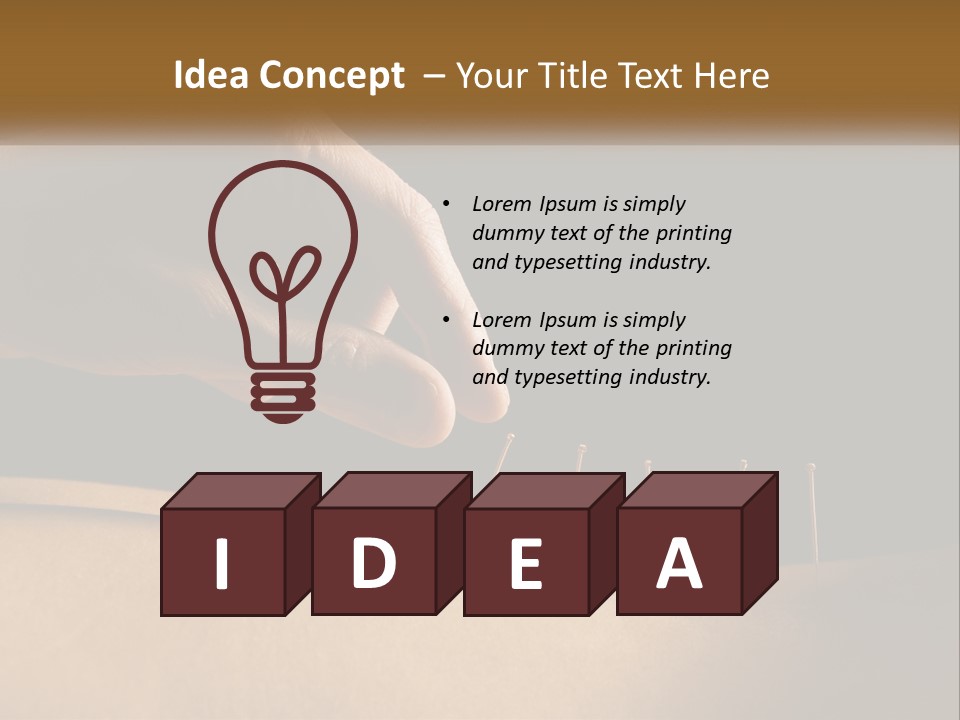 A Person's Hand Is Holding A Pin On Top Of A Piece Of Wood PowerPoint Template