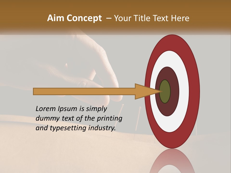 A Person's Hand Is Holding A Pin On Top Of A Piece Of Wood PowerPoint Template