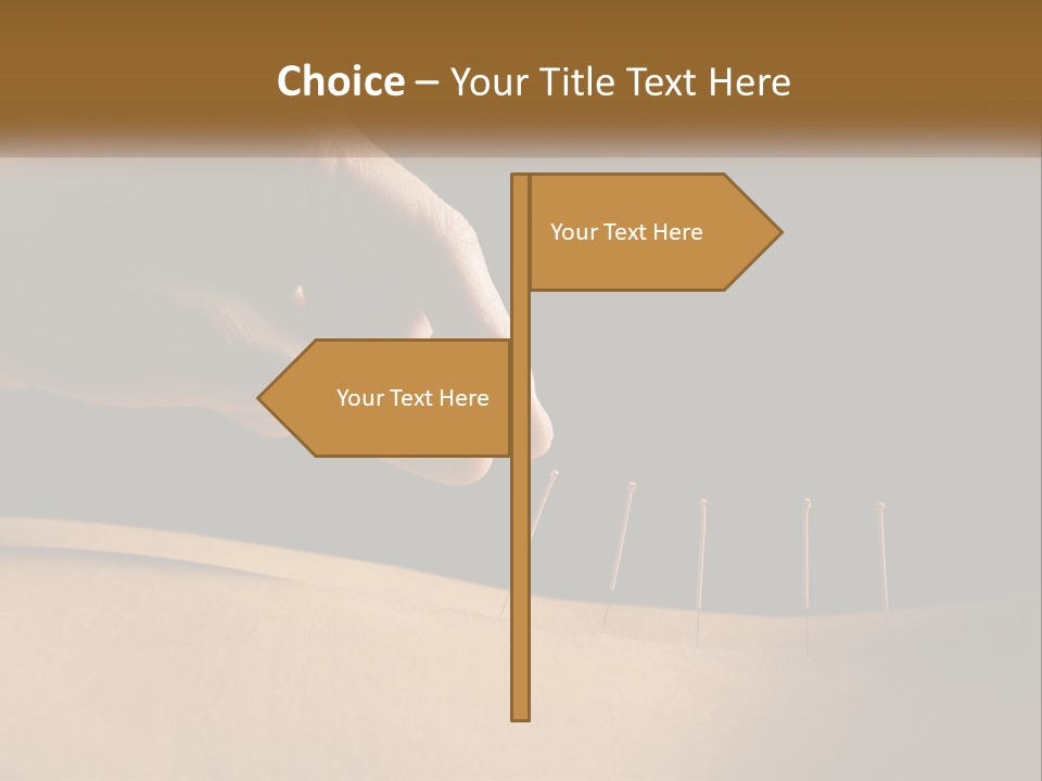 A Person's Hand Is Holding A Pin On Top Of A Piece Of Wood PowerPoint Template