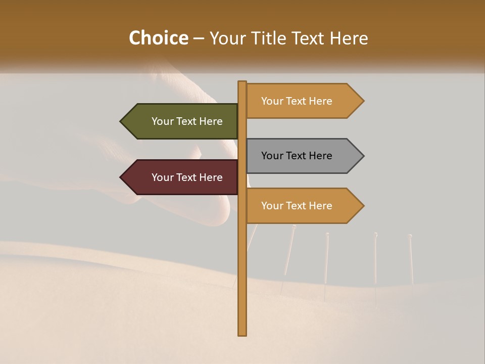 A Person's Hand Is Holding A Pin On Top Of A Piece Of Wood PowerPoint Template