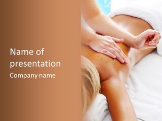 A Woman Getting A Back Massage In A Spa PowerPoint Template