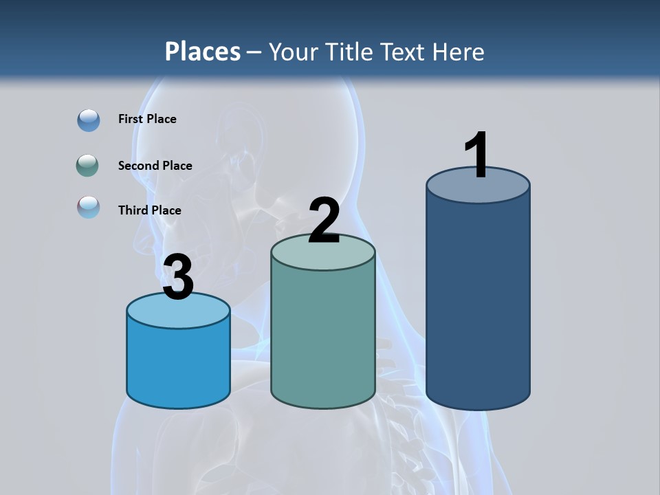 A Skeleton Is Shown With A Blue Background PowerPoint Template