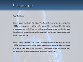 A Skeleton Is Shown With A Blue Background PowerPoint Template