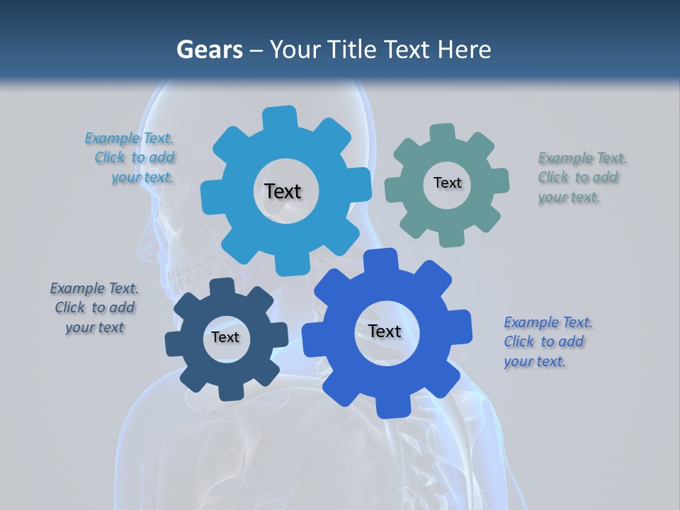 A Skeleton Is Shown With A Blue Background PowerPoint Template