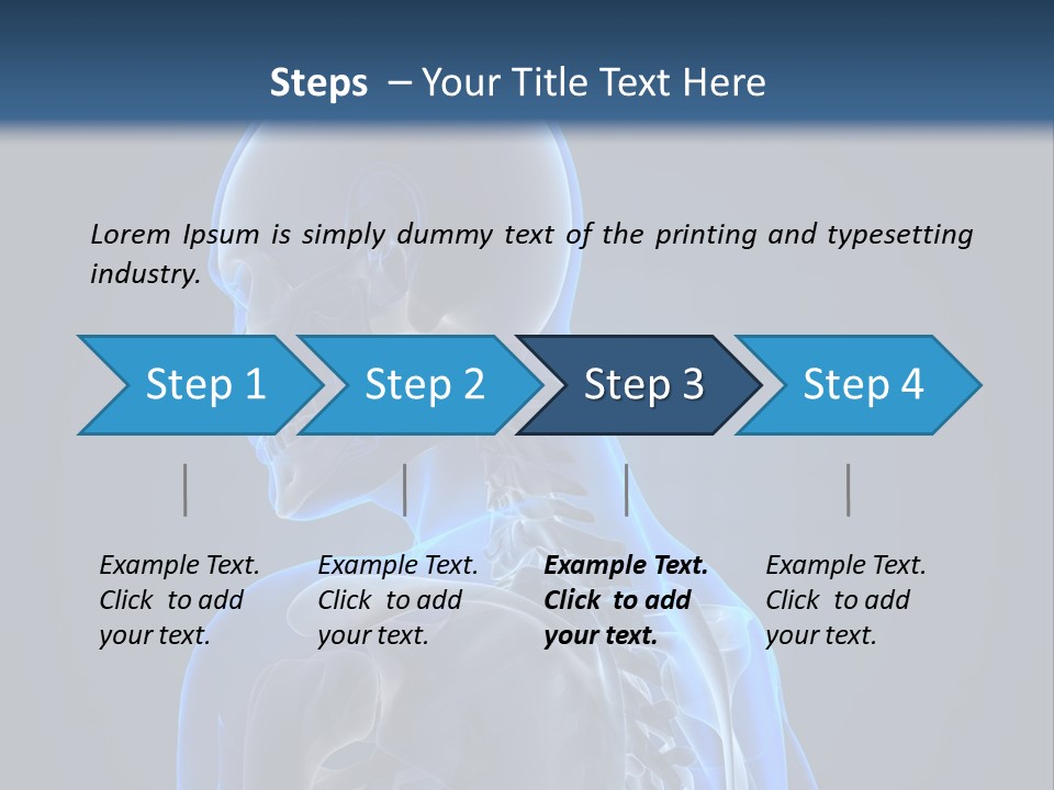 A Skeleton Is Shown With A Blue Background PowerPoint Template
