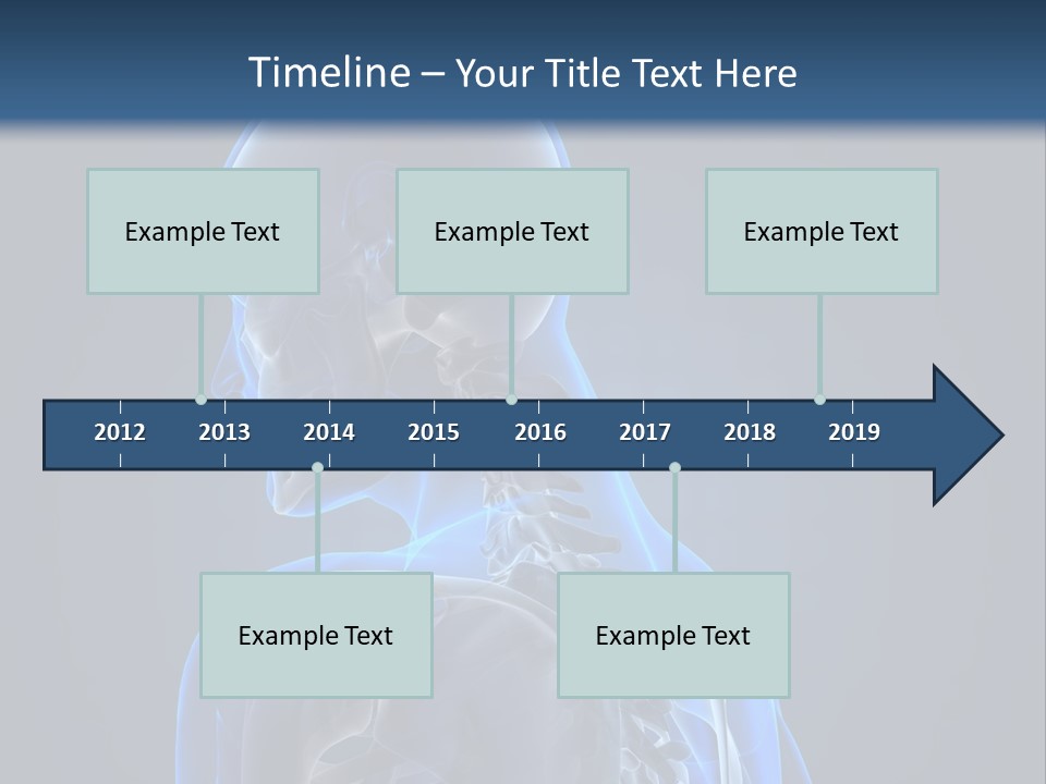 A Skeleton Is Shown With A Blue Background PowerPoint Template