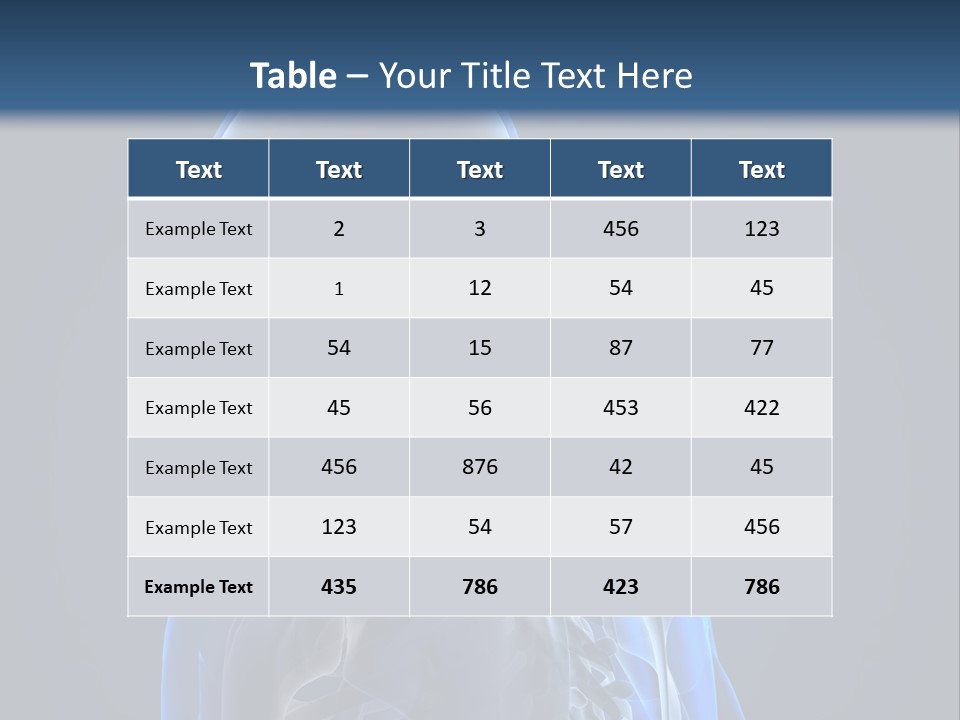 A Skeleton Is Shown With A Blue Background PowerPoint Template