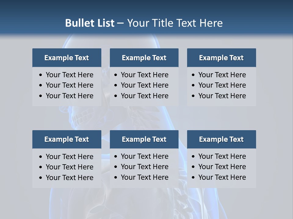 A Skeleton Is Shown With A Blue Background PowerPoint Template
