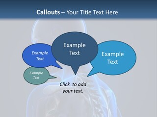 A Skeleton Is Shown With A Blue Background PowerPoint Template