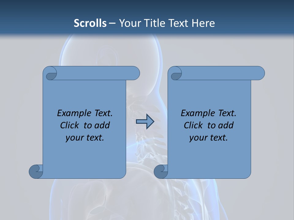 A Skeleton Is Shown With A Blue Background PowerPoint Template