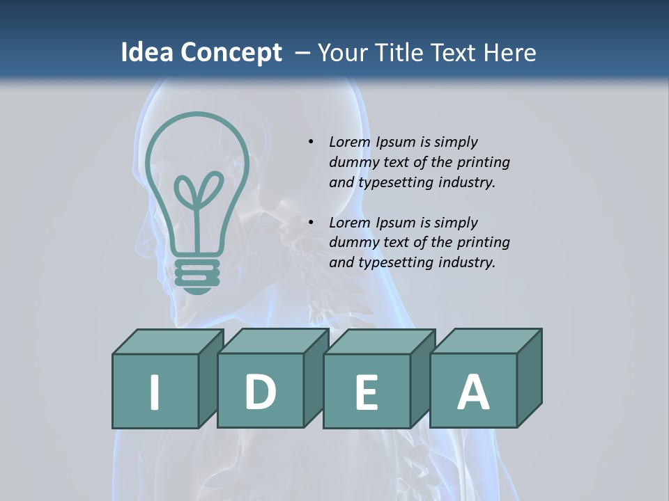 A Skeleton Is Shown With A Blue Background PowerPoint Template