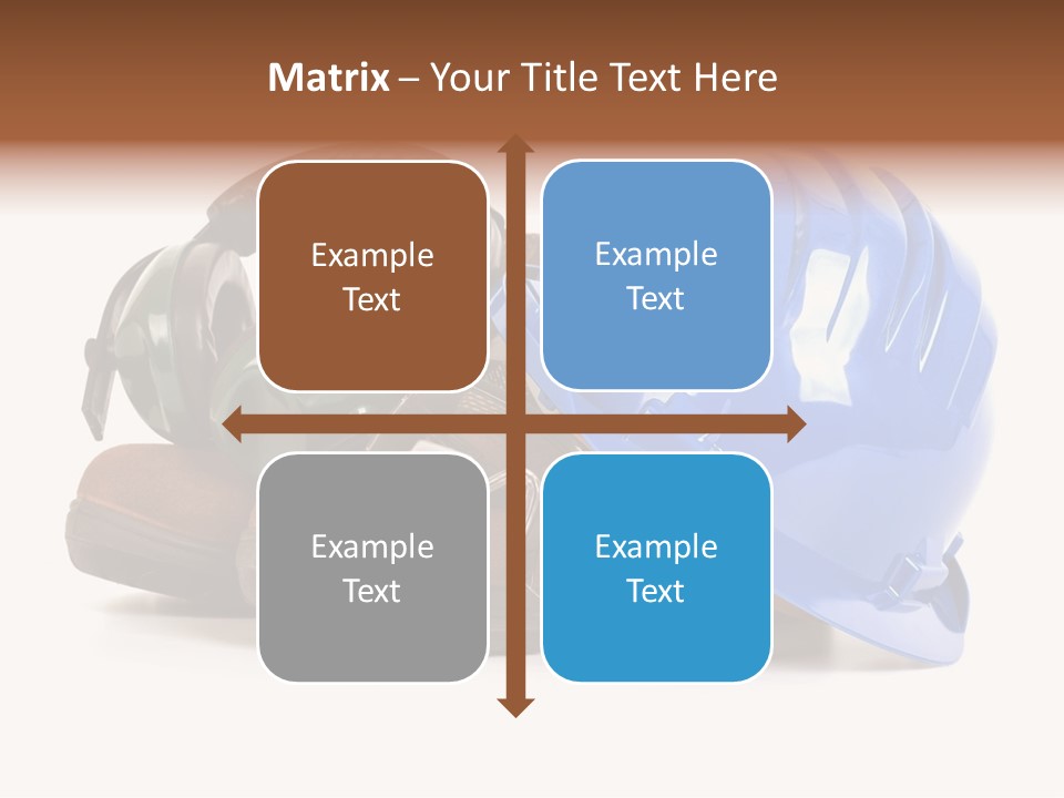 A Blue Hard Hat And Ear Muffs On Top Of A Pair Of Shoes PowerPoint Template