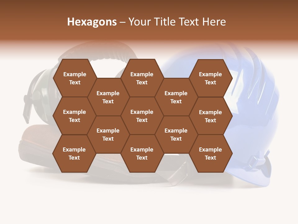 A Blue Hard Hat And Ear Muffs On Top Of A Pair Of Shoes PowerPoint Template