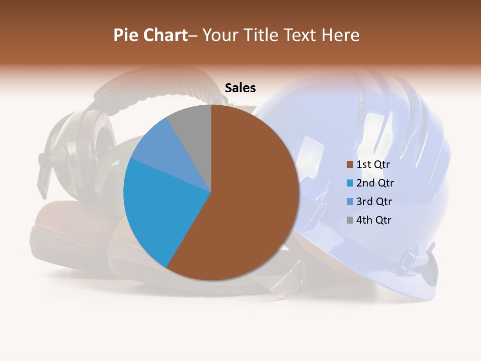 A Blue Hard Hat And Ear Muffs On Top Of A Pair Of Shoes PowerPoint Template