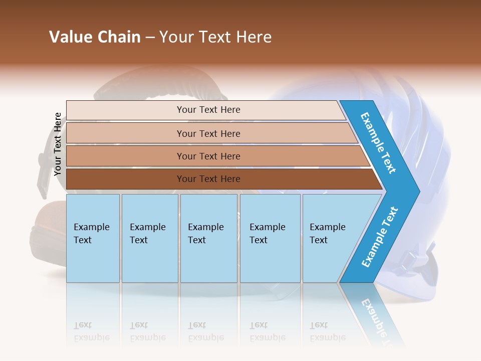 A Blue Hard Hat And Ear Muffs On Top Of A Pair Of Shoes PowerPoint Template
