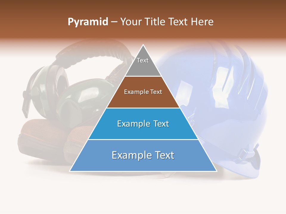 A Blue Hard Hat And Ear Muffs On Top Of A Pair Of Shoes PowerPoint Template