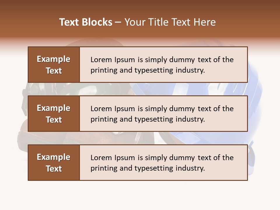 A Blue Hard Hat And Ear Muffs On Top Of A Pair Of Shoes PowerPoint Template