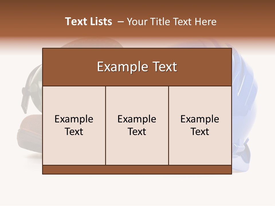 A Blue Hard Hat And Ear Muffs On Top Of A Pair Of Shoes PowerPoint Template