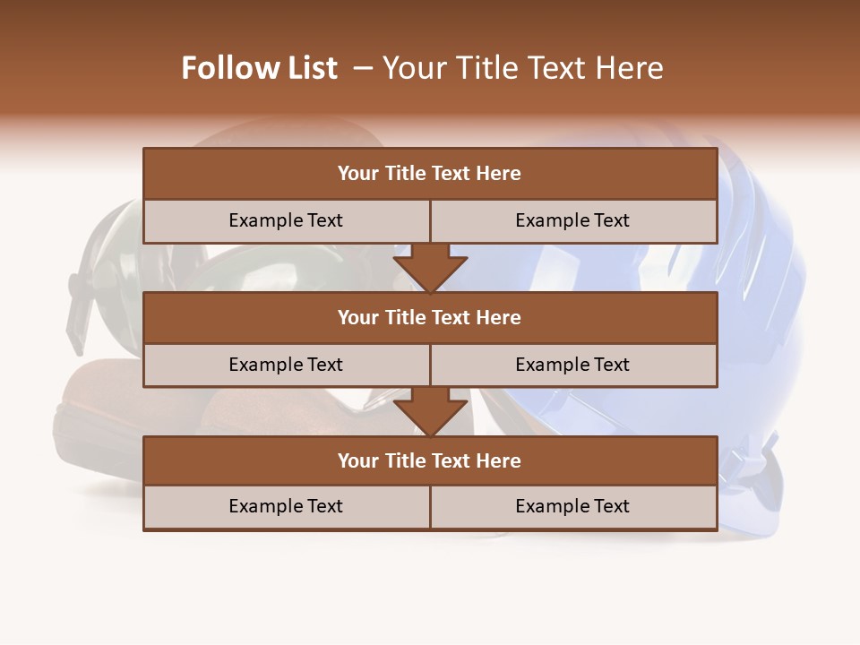 A Blue Hard Hat And Ear Muffs On Top Of A Pair Of Shoes PowerPoint Template