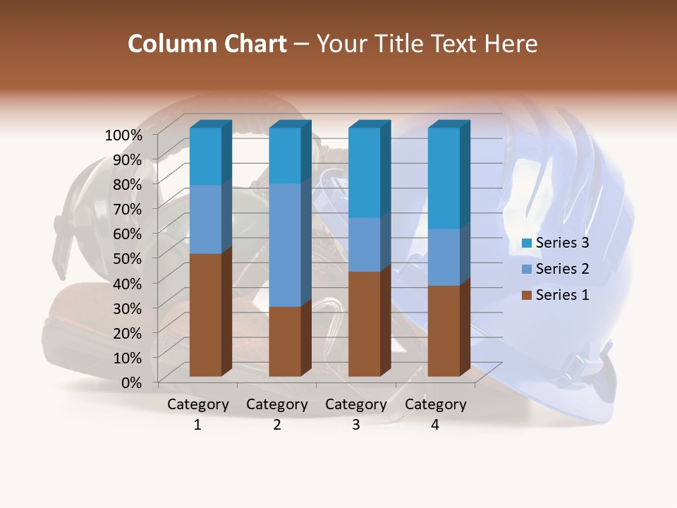 A Blue Hard Hat And Ear Muffs On Top Of A Pair Of Shoes PowerPoint Template