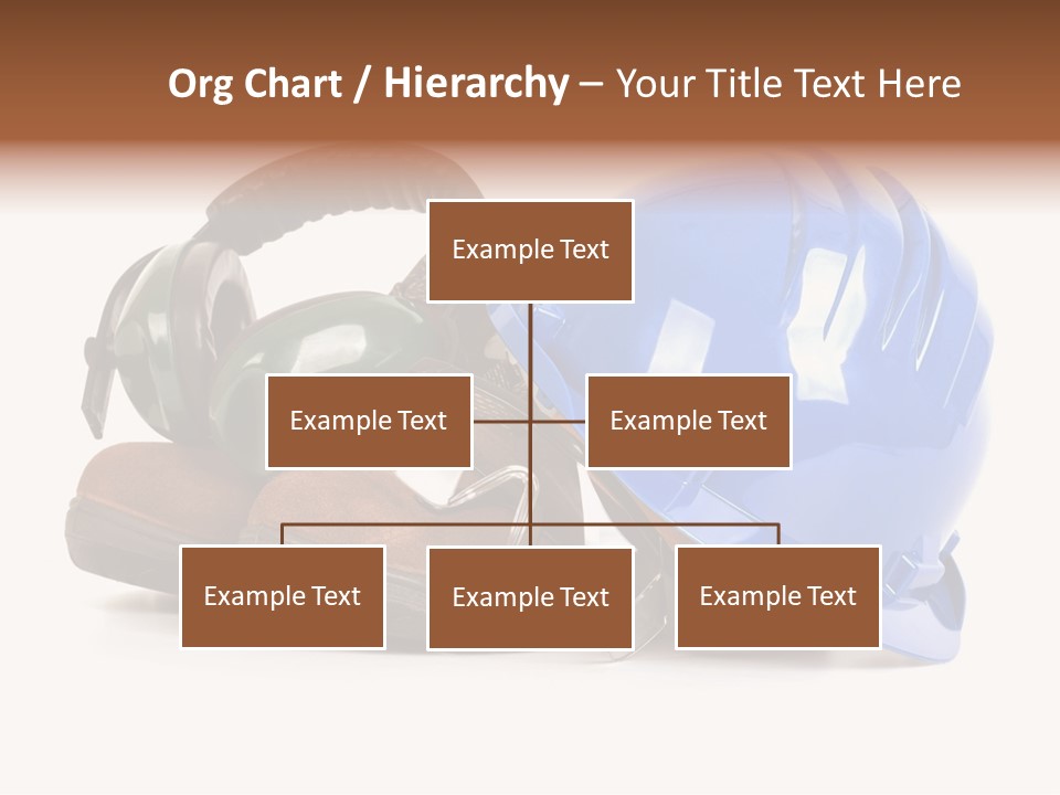 A Blue Hard Hat And Ear Muffs On Top Of A Pair Of Shoes PowerPoint Template