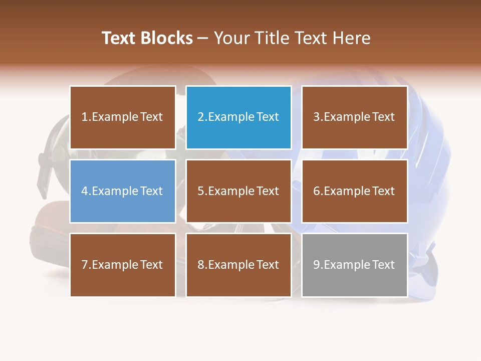 A Blue Hard Hat And Ear Muffs On Top Of A Pair Of Shoes PowerPoint Template