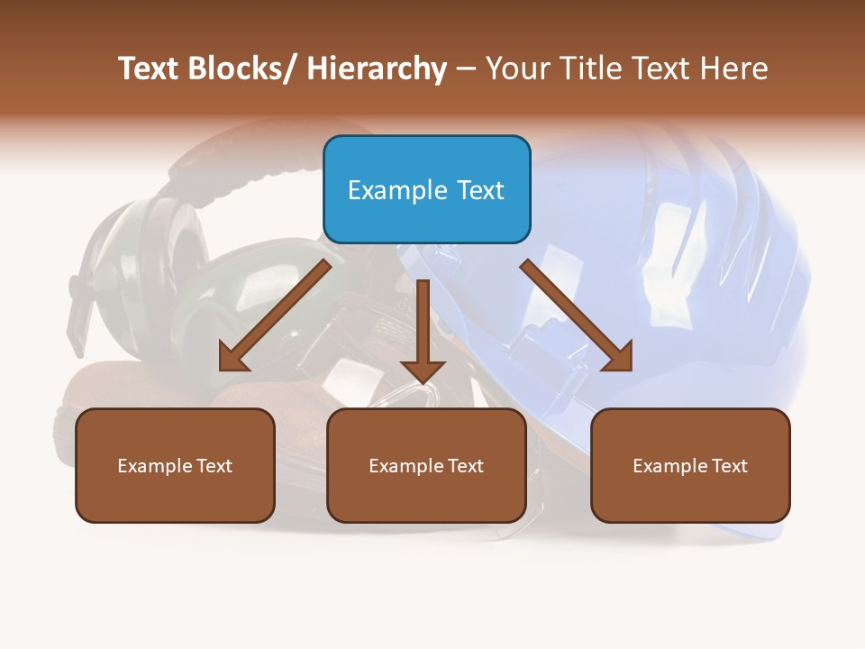 A Blue Hard Hat And Ear Muffs On Top Of A Pair Of Shoes PowerPoint Template